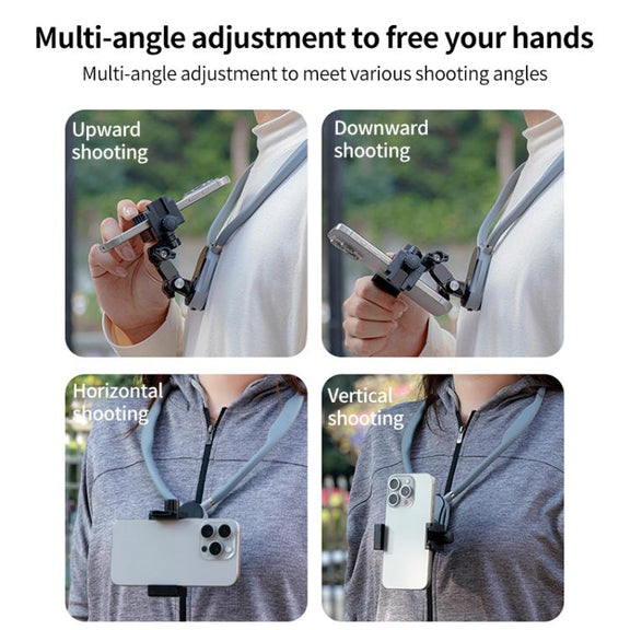 Magnetic Neck Mount Anti-shake Bracket, Type:11 in 1 Phone Clamp with Remote