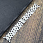 For Apple Watch 46mm / 49mm / 45mm / 44mm Norman Clasp Three-Link Titanium Alloy Watch Band(Silver)