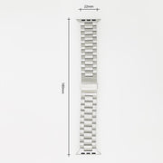 For Apple Watch 46mm / 49mm / 45mm / 44mm Norman Clasp Three-Link Titanium Alloy Watch Band(Silver)