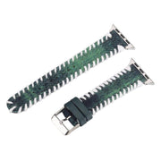 For Apple Watch 42mm / 41mm / 40mm / 38mm Retro Stitched Wool Genuine Leather Watch Band(Green)