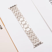 For Apple Watch 42mm / 41mm / 40mm / 38mm Five-bead Stripe Stainless Steel Watch Band(Starlight)