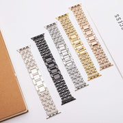 For Apple Watch 46mm / 49mm / 45mm / 44mm Five-bead Stripe Stainless Steel Watch Band(Silver)