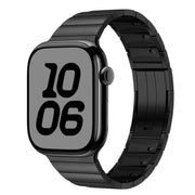 For Apple Watch 42mm / 41mm / 40mm / 38mm Single Bead Side-removable Stainless Steel Watch Band(Black)