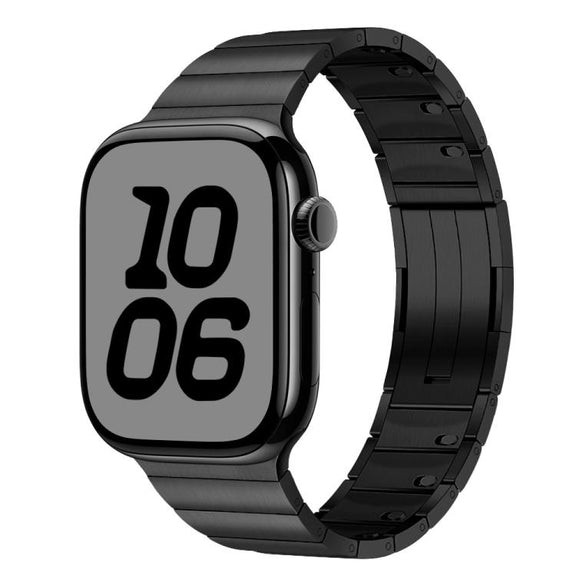 For Apple Watch 42mm / 41mm / 40mm / 38mm Single Bead Side-removable Stainless Steel Watch Band(Black)