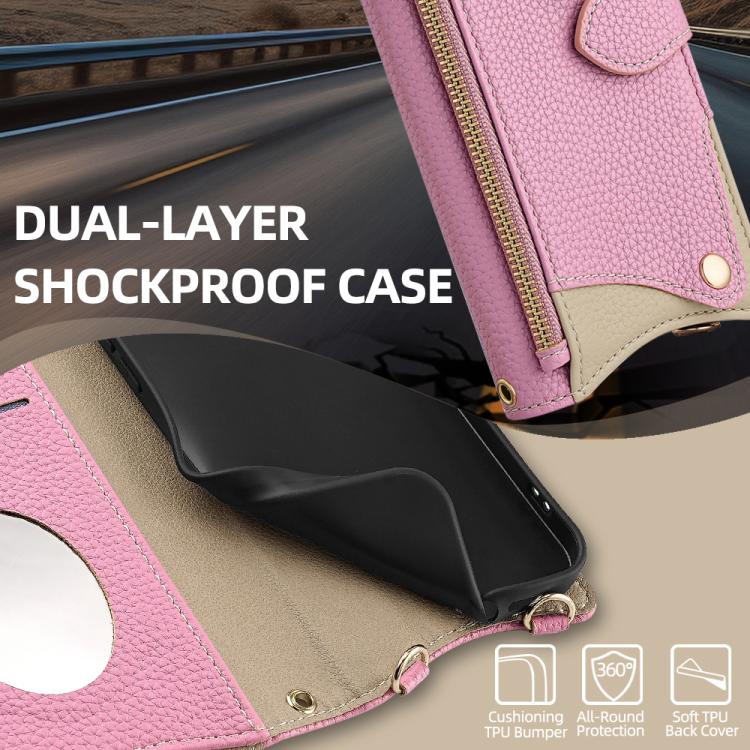 For Sony Xperia 1 VI Crossbody Chain Fishtail Litchi Leather Phone Case(Pink)