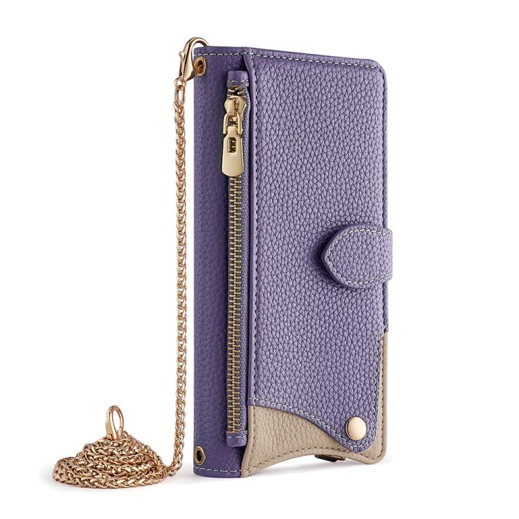 For Nokia G42 / G310 Crossbody Chain Fishtail Litchi Leather Phone Case(Purple)