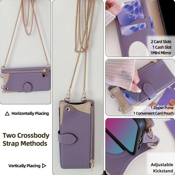 For Nokia G42 / G310 Crossbody Chain Fishtail Litchi Leather Phone Case(Purple)