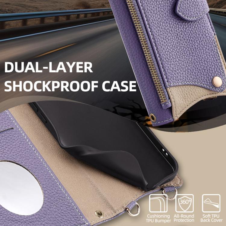 For Nokia G42 / G310 Crossbody Chain Fishtail Litchi Leather Phone Case(Purple)