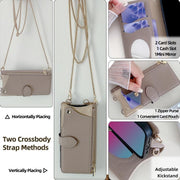 For Sharp Aquos wish4 Crossbody Chain Fishtail Litchi Leather Phone Case(Grey)