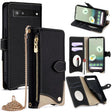 For Google Pixel 6a Crossbody Chain Fishtail Litchi Leather Phone Case(Black) - Google Cases by PMC TechLife | Online Shopping South Africa | PMC TechLife | Buy Now Pay Later Mobicred