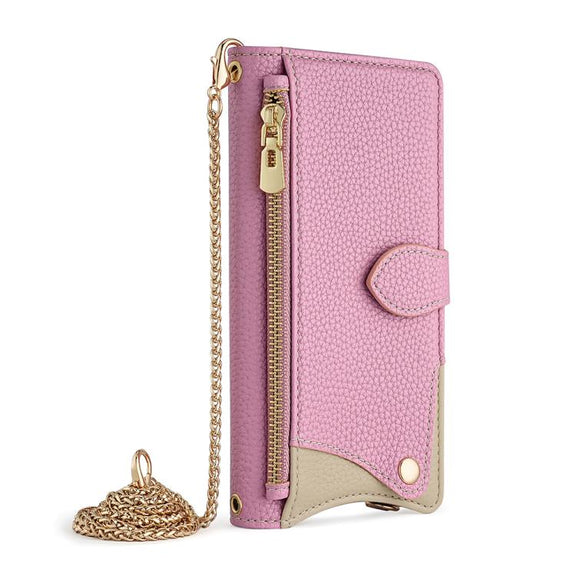 For Google Pixel 6a Crossbody Chain Fishtail Litchi Leather Phone Case(Pink)