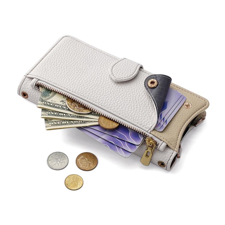 For Google Pixel 8 Crossbody Chain Fishtail Litchi Leather Phone Case(White)