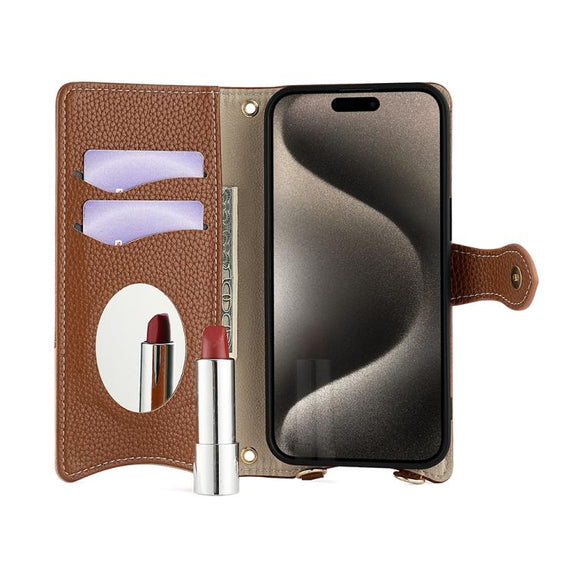 For Tecno Camon 30 Pro Crossbody Chain Fishtail Litchi Leather Phone Case(Brown)