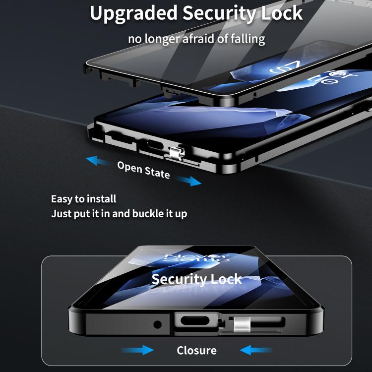 For OnePlus 13 Magnetic HD Tempered Glass Phone Case(Black)