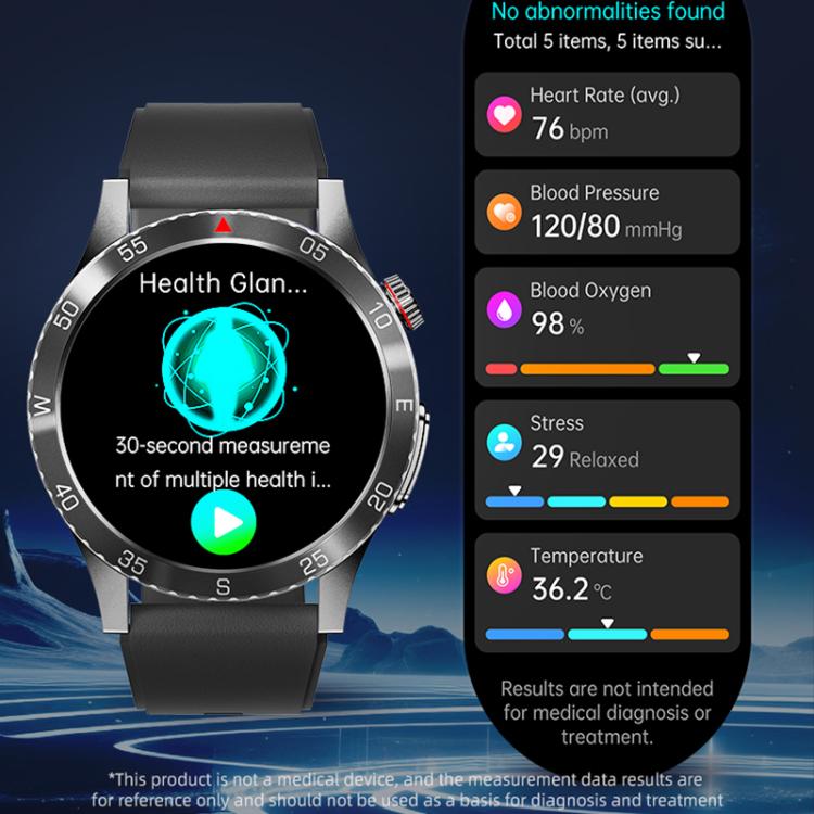 H9 1.43 inch Silicone Strap ECG Smart Watch Supports Bluetooth Calls/Smart Voice Assistant(Black)