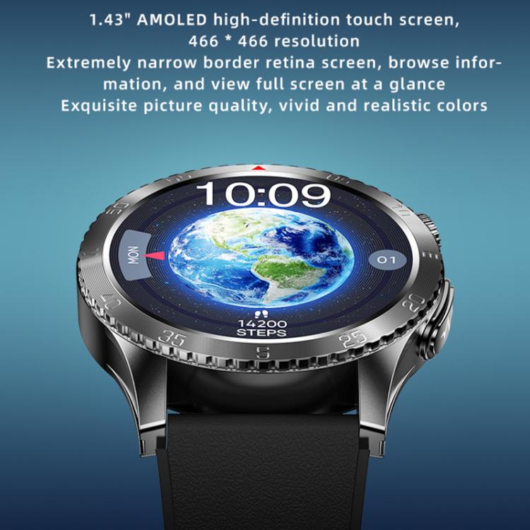 H9 1.43 inch Silicone Strap ECG Smart Watch Supports Bluetooth Calls/Smart Voice Assistant(Red)