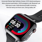 TK17 1.91 inch Horizontal Screen Silicone Strap Smart Watch Supports ECG Electrocardiogram(Black)