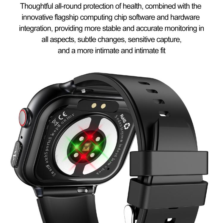 TK17 1.91 inch Horizontal Screen Silicone Strap Smart Watch Supports ECG Electrocardiogram(Grey)