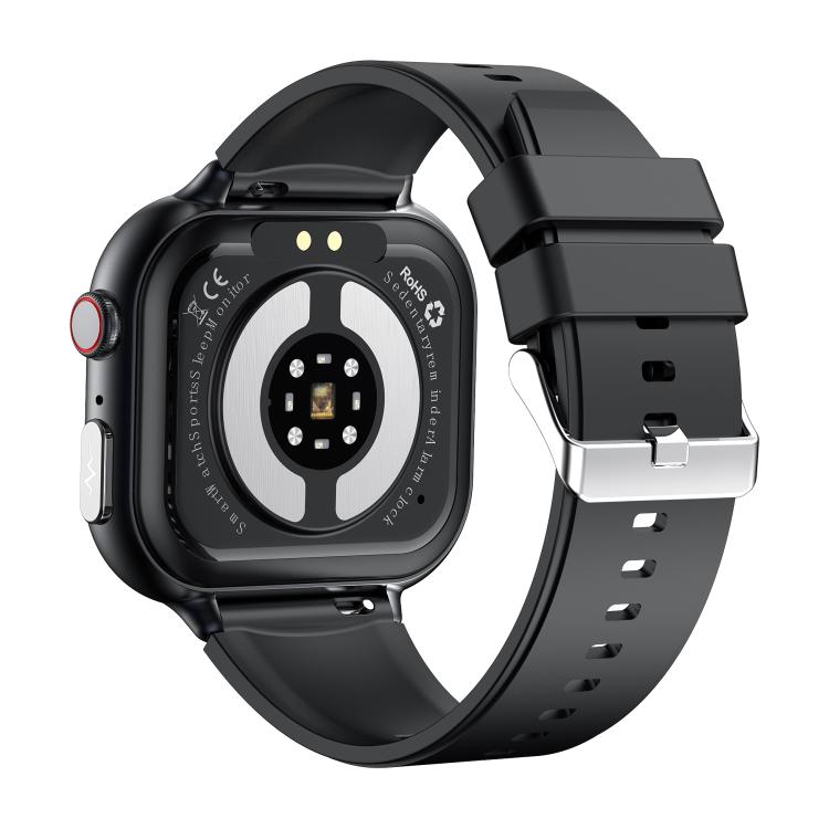TK17 1.91 inch Horizontal Screen Leather Strap Smart Watch Supports ECG Electrocardiogram(Black)