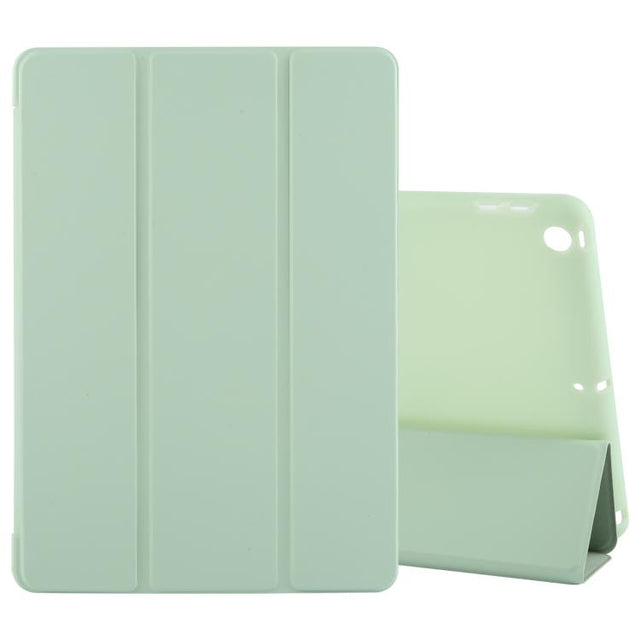 For iPad 10.2 2021 / 2020 / 2019 GEBEI 3-folding Holder Shockproof Flip Leather Tablet Case(Green)