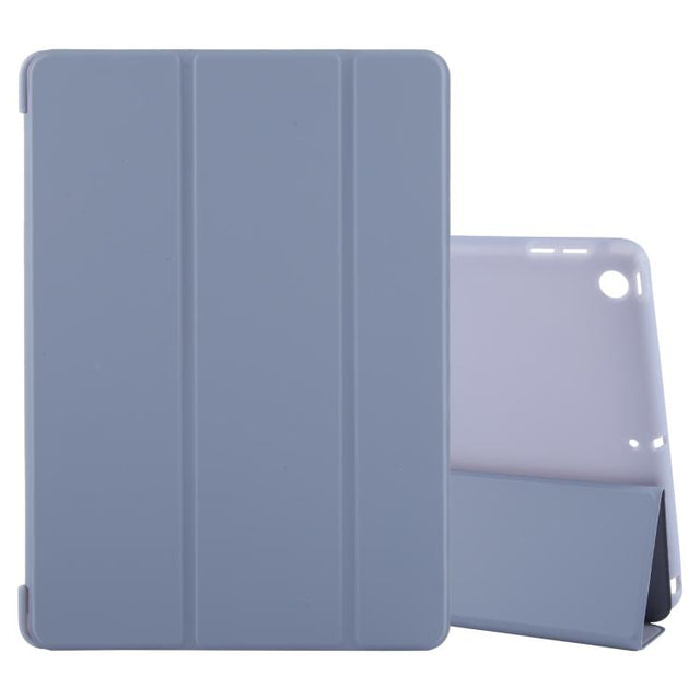 For iPad 10.2 2021 / 2020 / 2019 GEBEI 3-folding Holder Shockproof Flip Leather Tablet Case(Lavender Purple)