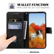 For iPhone 16e TTUDRCH Embossed Line Splicing Leather Phone Case(Black)