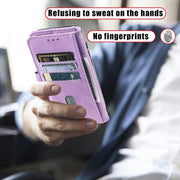 For iPhone 16e TTUDRCH Embossed Line Splicing Leather Phone Case(Purple)