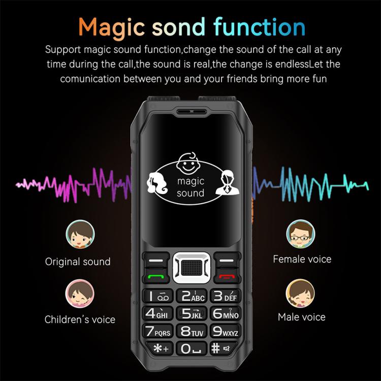 UNIWA M6000 Big Speaker Keypad Phone, 2.4 inch, Dual Flashlights, 21 Keys, SOS, FM, 4 SIM, GSM, Plug:US Plug(Green)
