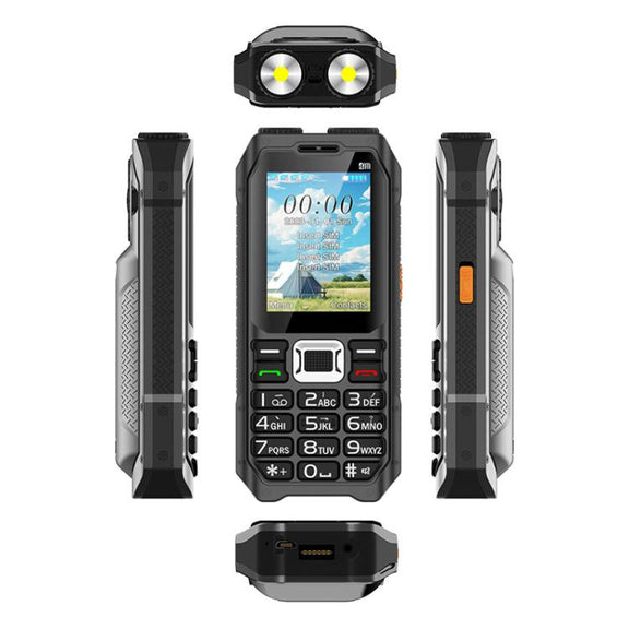 UNIWA M6000 Big Speaker Keypad Phone, 2.4 inch, Dual Flashlights, 21 Keys, SOS, FM, 4 SIM, GSM, Plug:US Plug(Green)