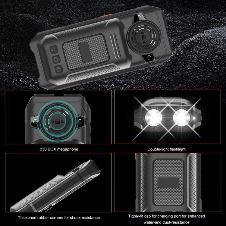 UNIWA M6000 Big Speaker Keypad Phone, 2.4 inch, Dual Flashlights, 21 Keys, SOS, FM, 4 SIM, GSM, Plug:US Plug(Green)
