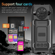 UNIWA M6000 Big Speaker Keypad Phone, 2.4 inch, Dual Flashlights, 21 Keys, SOS, FM, 4 SIM, GSM, Plug:US Plug(Green)