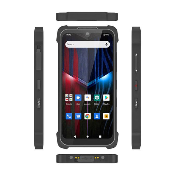 UNIWA P551 Handheld PDA Rugged Phone, 4GB+64GB, 5.5 inch Android 11 Mediatek MT6765 Helio P35 Octa Core, Network: 4G, Plug:EU Plug(Orange)