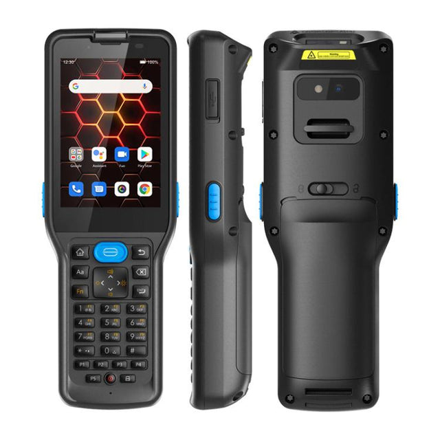 UNIWA V350 Handheld Rugged 2D Barcode Scanner, 4GB+64GB, 3.5 inch Android 12 Mediatek MT6761 Quad Core, T9 Keyboard, NFC, Network: 4G, Plug:EU Plug(Black)