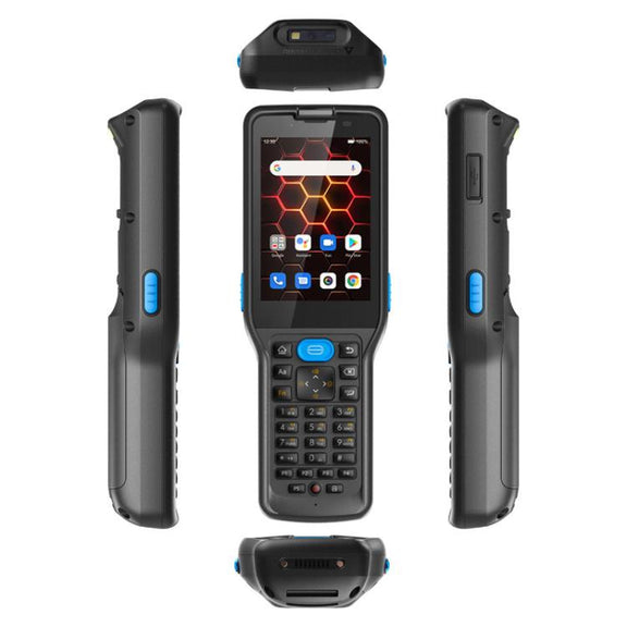 UNIWA V350 Handheld Rugged 2D Barcode Scanner, 4GB+64GB, 3.5 inch Android 12 Mediatek MT6761 Quad Core, T9 Keyboard, NFC, Network: 4G, Plug:EU Plug(Black)