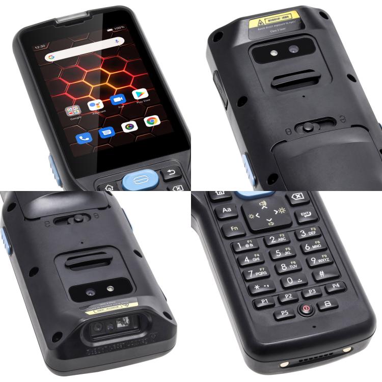 UNIWA V350 Handheld Rugged 2D Barcode Scanner, 4GB+64GB, 3.5 inch Android 12 Mediatek MT6761 Quad Core, T9 Keyboard, NFC, Network: 4G, Plug:EU Plug(Black)
