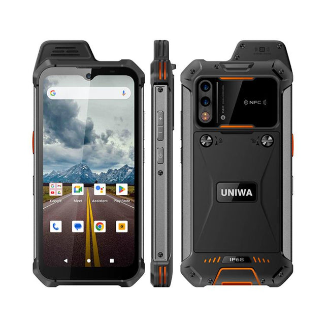 UNIWA W999 Rugged Phone, 8GB+128GB, 6.3 inch Android 13 Mediatek MT6789 Helio G99 Octa Core, NFC, Network: 4G, Plug:US Plug(Black Orange)
