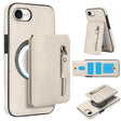 For iPhone 16e Zipper Wallet Split MagSafe Leather Back Phone Case(White) - iPhone 16e Cases by PMC TechLife | Online Shopping South Africa | PMC TechLife | Buy Now Pay Later Mobicred