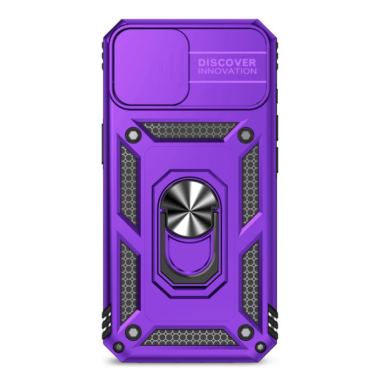 For iPhone 16e Sliding Camshield Holder Phone Case(Purple)