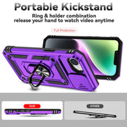 For iPhone 16e Sliding Camshield Holder Phone Case(Purple)