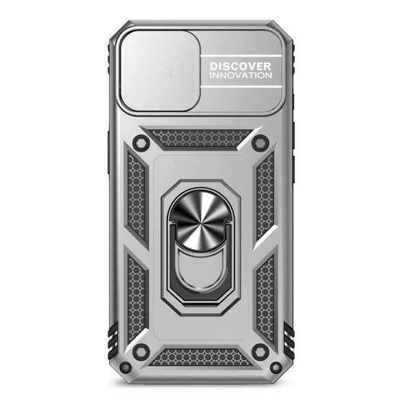 For iPhone 16e Sliding Camshield Holder Phone Case(Silver)