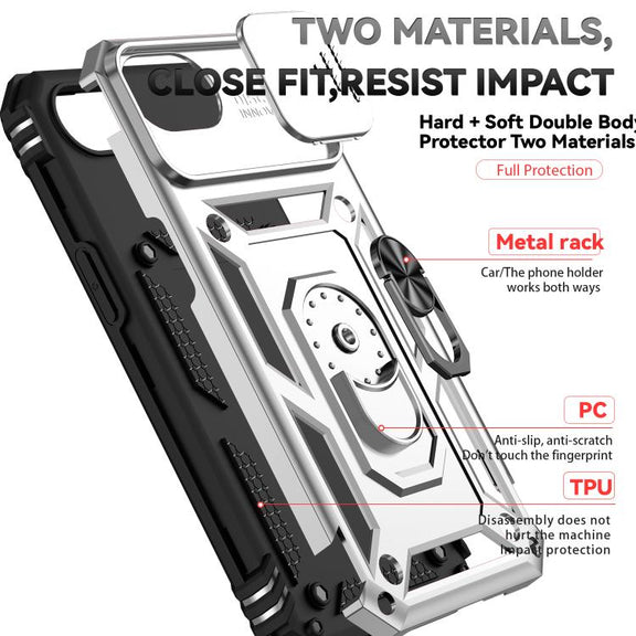 For iPhone 16e Sliding Camshield Holder Phone Case(Silver)