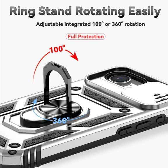 For iPhone 16e Sliding Camshield Holder Phone Case(Silver)