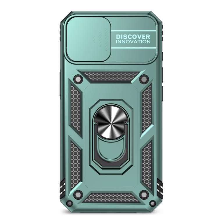 For iPhone 16e Sliding Camshield Holder Phone Case(Dark Green)