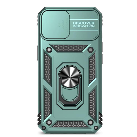 For iPhone 16e Sliding Camshield Holder Phone Case(Dark Green)
