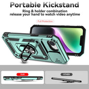 For iPhone 16e Sliding Camshield Holder Phone Case(Dark Green)