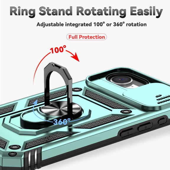 For iPhone 16e Sliding Camshield Holder Phone Case(Dark Green)
