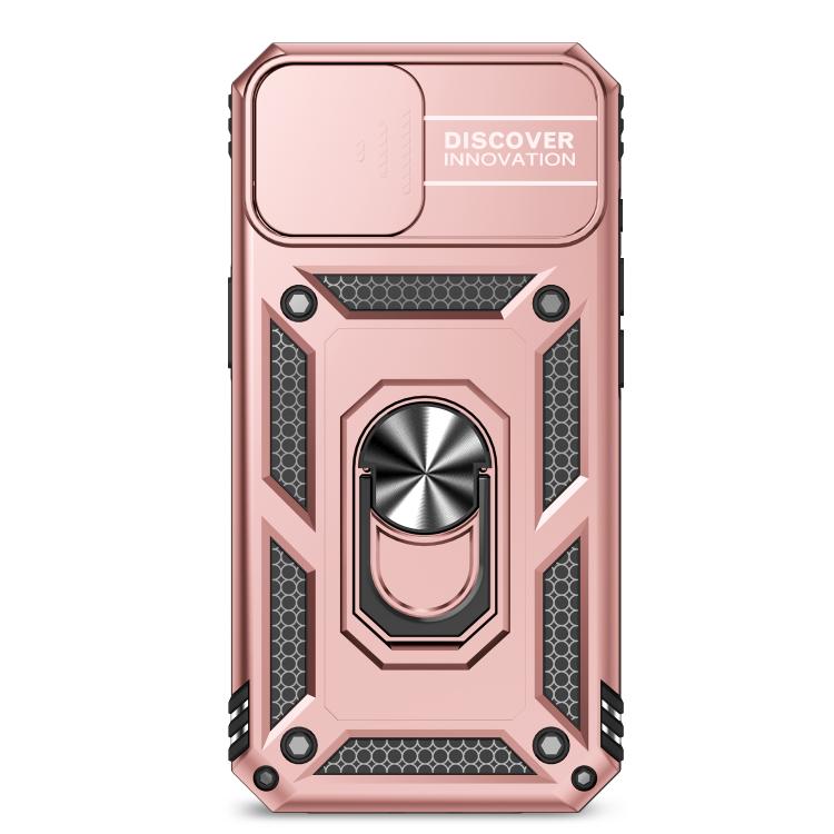For iPhone 16e Sliding Camshield Holder Phone Case(Rose Gold)