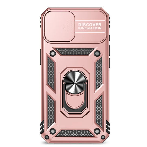 For iPhone 16e Sliding Camshield Holder Phone Case(Rose Gold)