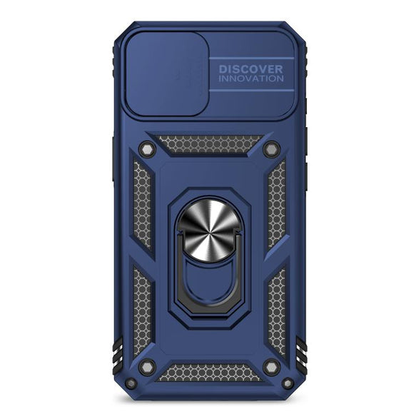 For iPhone 16e Sliding Camshield Holder Phone Case(Blue)