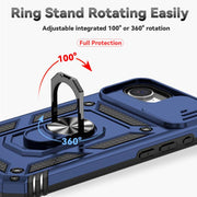 For iPhone 16e Sliding Camshield Holder Phone Case(Blue)